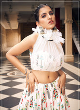 Glorious Looking Lehenga Choli in White